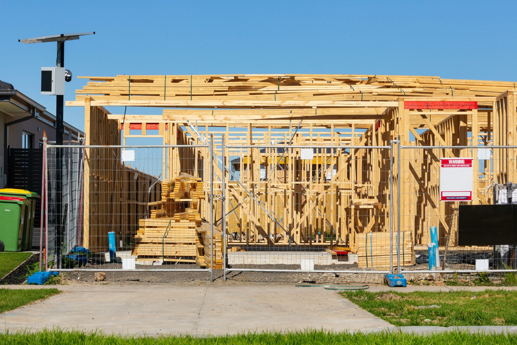House framing under construction