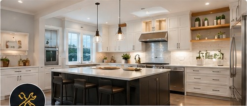 Renovated modern kitchen with island